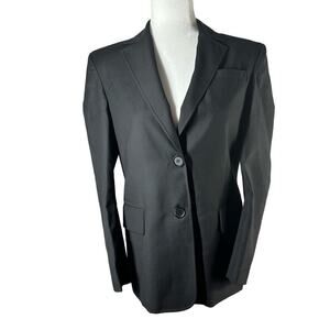 Nafsika Skourti Beaded Rose Tassel 2 Button Black Blazer UK 8 US 4